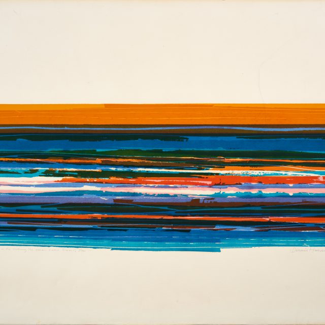 abstract lines, blue, orange, ocean, sunset