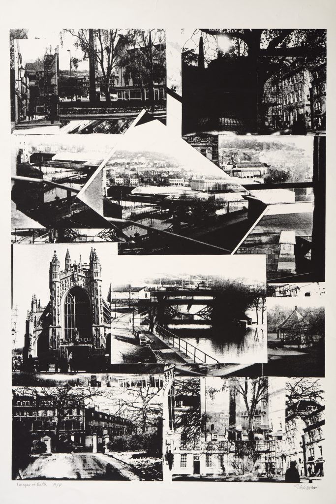 screenprint black and white photos, city