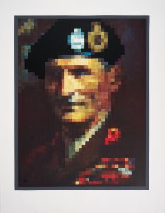 pixellated portrait of male soldier
