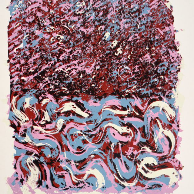 abstract, blue pink and red, waves