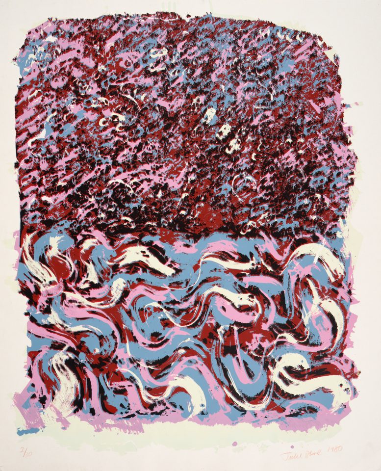 abstract, blue pink and red, waves