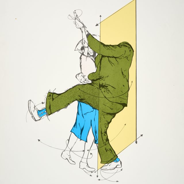 Two figures dancing, diagram