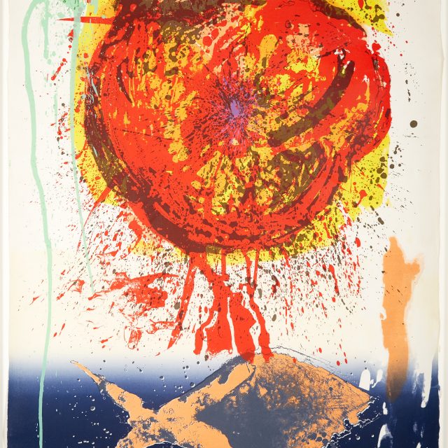 bright red abstract, splatter