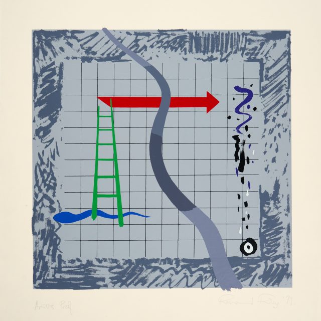 abstract with grid, snakes and ladders, grey