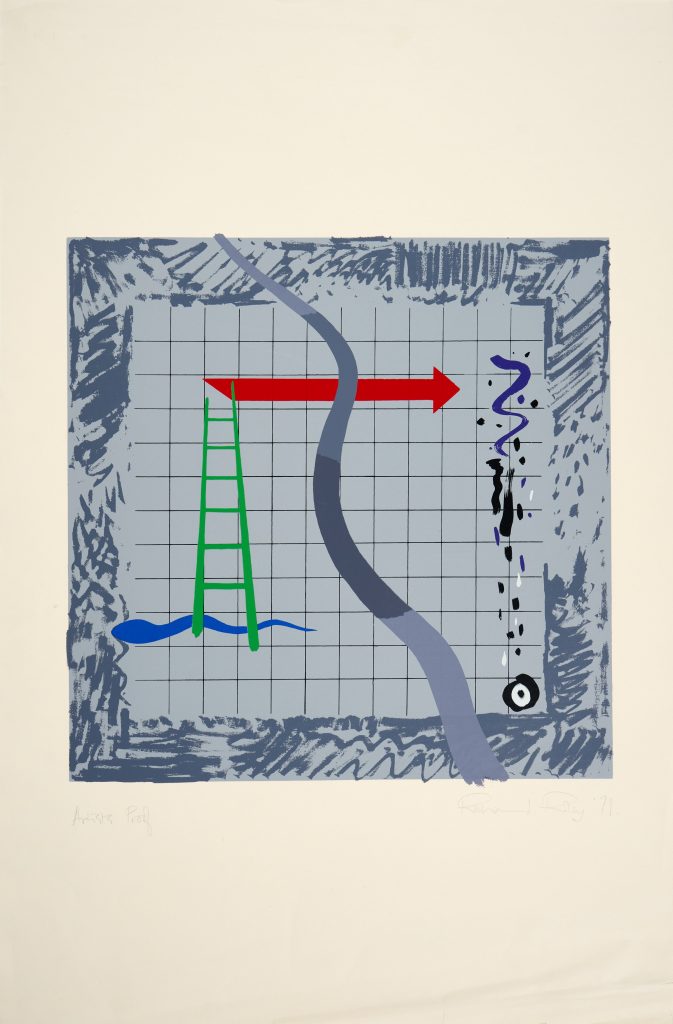 abstract with grid, snakes and ladders, grey
