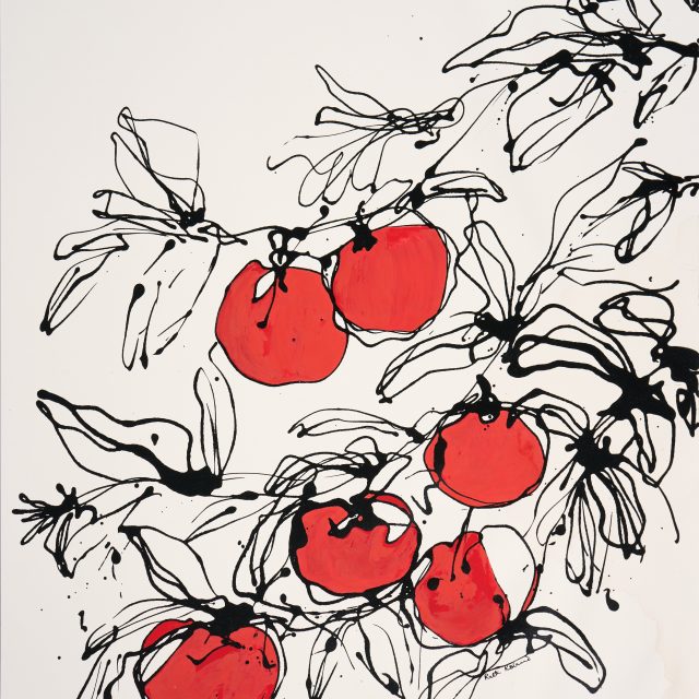 red apples, branch, fruit, food, nature, tree, red, black,