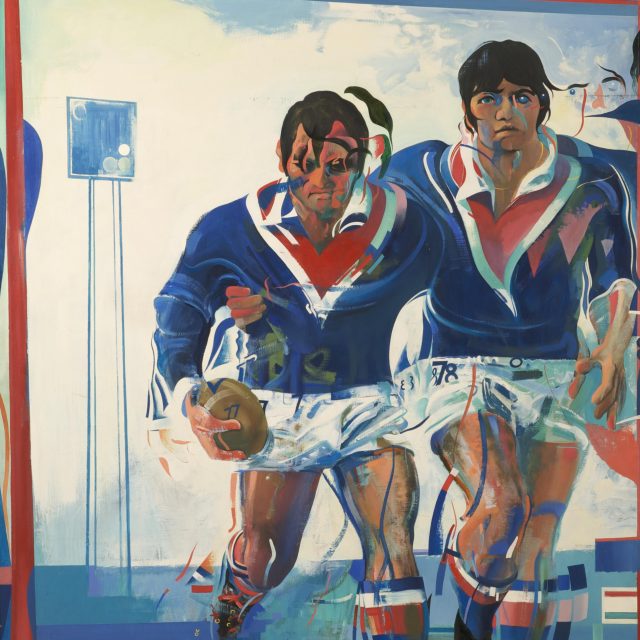 rugby players painting