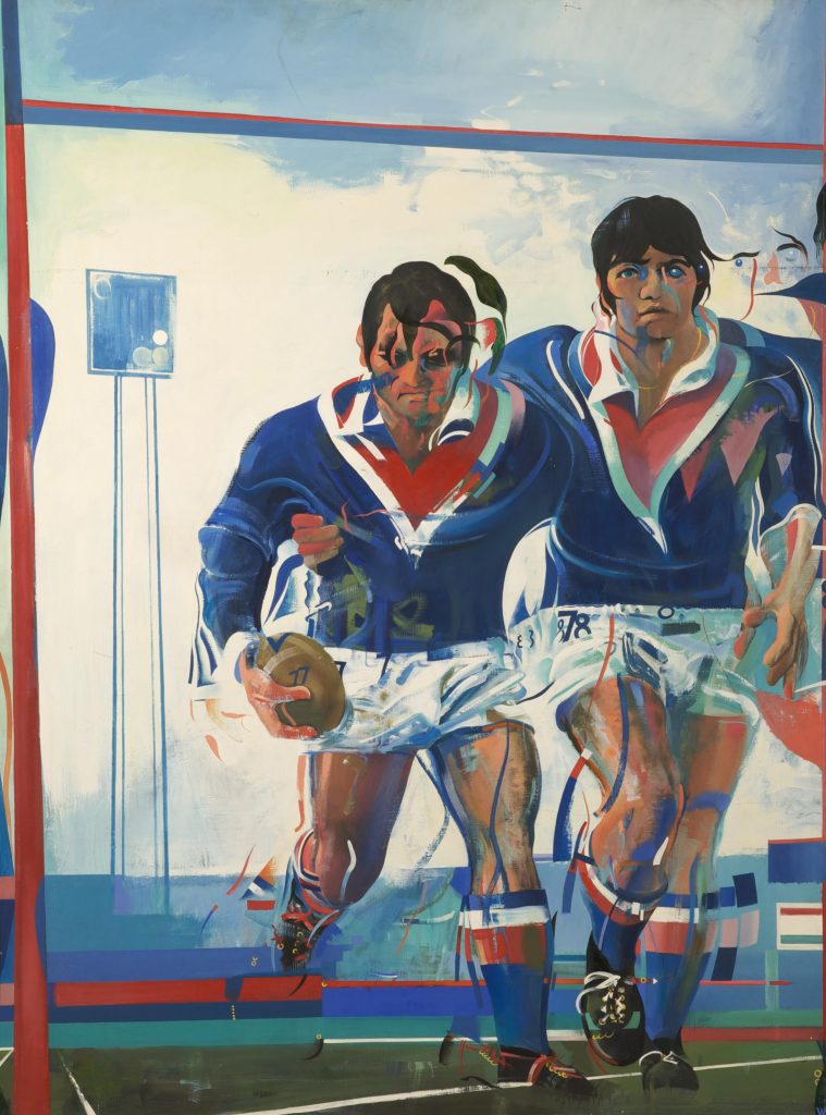 rugby players painting