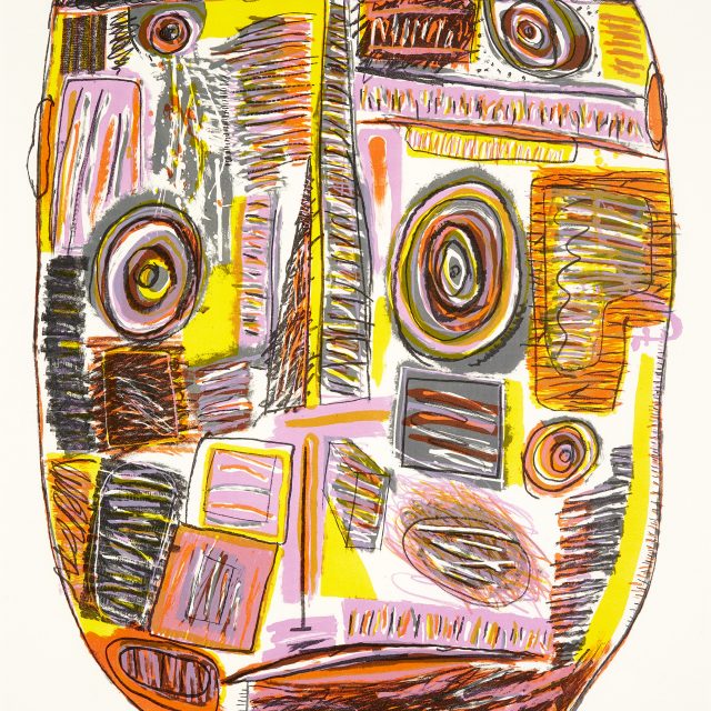 abstract print, mask or face like