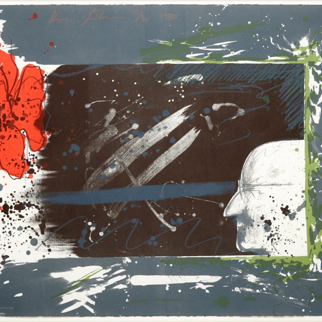 (face and flower) semi abstract print, face and flower